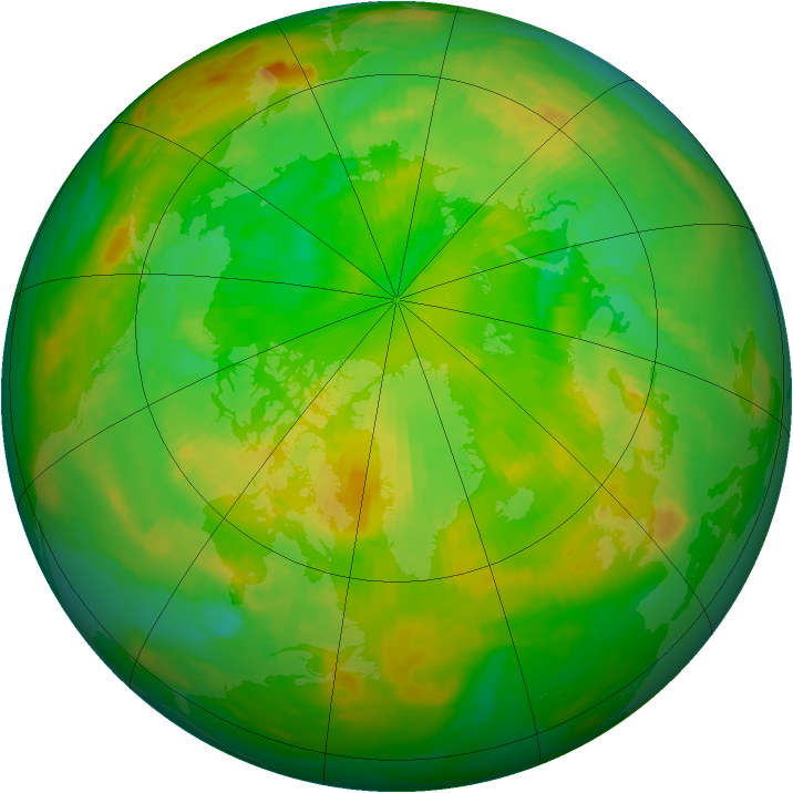 Arctic ozone map for 27 June 1991